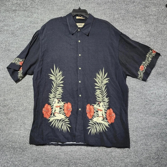 campia moda Other - Campia moda men's button-down shirt size 2X black floral vacation cruise…